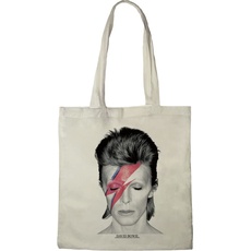 David Bowie Tote Bag Ziggy Stardust, Referenz: BWBOWIRBB002, Ecru, 38 x 40 cm