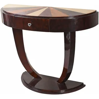 Konsolentisch Art Deco Konsole oval Wandtisch Holzfurnier Tischkonsole Flurtisch