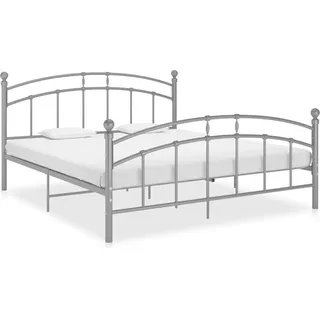 vidaXL Bettgestell Grau Metall 140x200 cm