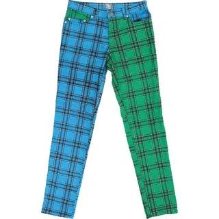 Gerade geschnittene Tartan Hose - Rot