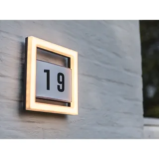 Lutec LED Außenwandleuchte Alice Hausnummernleuchte anthrazit IP44 - Weiß