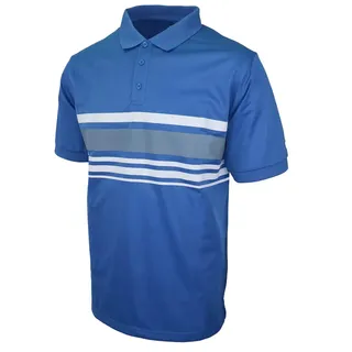 Island GREEN Herren Golf Poloshirt, gestreift, feuchtigkeitsableitend, flexibel, Purist Blue/Charcoal, M