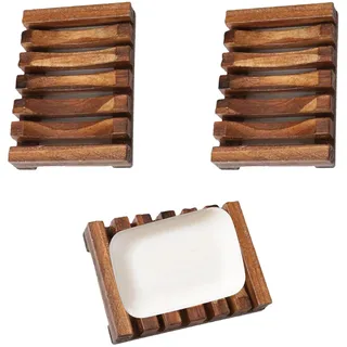 2 Stück Umweltfreundliche Seifenschale,Natürlichem Holz Dusche Handarbeit Seifenhalter Seifenablage aus zu Küche Bad,Halter Waschbecken Deck Seifenhalterung,Biologisch Abbaubar,für Badezimmer Lagerung