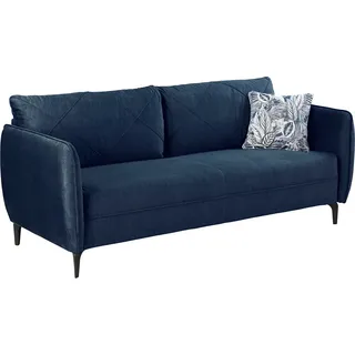 Jockenhöfer Sessel Novara Baumwolle/Polyester 201 x 85 x 100 cm Blau mit Kissen