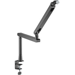 Deltaco GAM-173 Low-Profile Streaming Microphone arm with riser height extension adapter Black