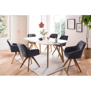 SalesFever Essgruppe 5-teilig, 1 Tisch inkl. Stühle", - schwarz,