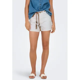 Jeansshorts ONLY "ONLKELLY HW SHORTS DNM AZG017", Damen, Gr. S (36), N-Gr, weiß (weiß denim), Denim/Jeans, Obermaterial: 100% Baumwolle, unifarben, regular fit kurz, Jeans Jeansshorts