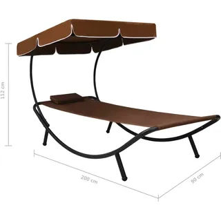 Sonnenliege 44 x 0 x 112 cm Braun