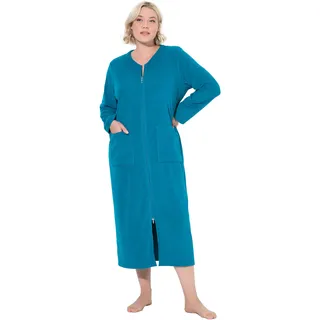Ulla Popken Damen große Größen Übergrößen Plus Size Bademantel, 2-Wege-Zipper, Frottee, kuschelweich