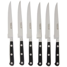 Richardson Sheffield SABATIER TROMPETTE Steakmesser-Set, 6 x Steak-Messer, silber, gehärteter, rostfreier Klingenstahl, spülmaschinenfest