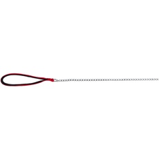 TX-14033 Chain Leash, Chromed, with Nylon Hand Loop 1.00 m/4 mm, red