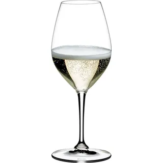 Riedel Vorteilsset 2 x 2 Gläser VINUM CHAMPAGNER WEINGläser 6416/58 und 4 EKM Living Trinkhalme aus Edelstahl