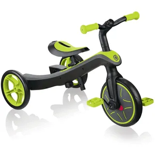 GLOBBER Explorer Trike 2in1 Dreirad und Laufrad für Kinder 10/8 5 Zoll TPR-Sattel Höhenverstellbar Lime Grün