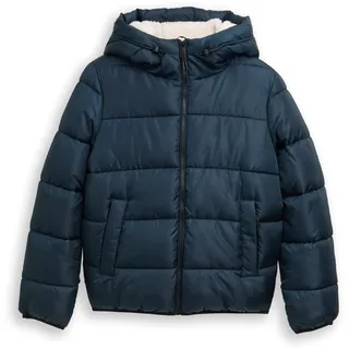 TOM TAILOR Denim Damen 1047546 Puffer-Jacke mit Kapuze, 38822-Dark Sea Petrol, L