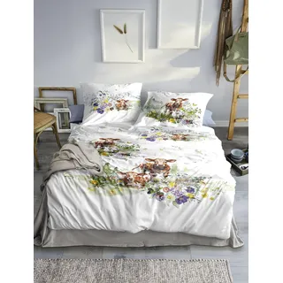 Bettwäsche IRISETTE "Wave 8767", weiß (multi), B/L: 135cm x 200cm, 1 Stk., 1 Stk., Mako-Satin, B/L: 80cm x 80cm, 2, Mako-Satin, Obermaterial: 100% Baumwolle, Bettwäsche, Bettwäsche, anschmiegsam und atmungsaktiv, Ganzjahresqualität