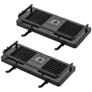 Hoomtaook Duschablage für Duschstange Dusche Caddy ohne Bohren Aufhängen Dusche Regale Zubehör Halterungen mit Zwei Haken und Duschkopfhaken Passend für [21mm-25mm] Schiene Kunststoff, 2 Stück Schwarz