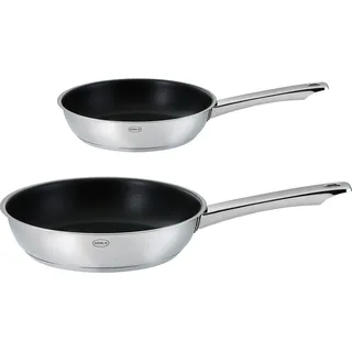 Pfannen-Set RÖSLE "MOMENTS 2-tlg. Ø 24 cm und 28 cm ProPlex", silberfarben, Pfannen, Pfannen-Set