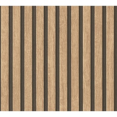 Bild Vliestapete Holzpaneele Braun