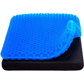 Boenkush Großes Gel-Sitzkissen, Waben-Design, doppelt Dickes Gelkissen mit linderndem Rückenschmerzen, für Auto, Büro, Zuhause, Rollstuhl und Stuhl