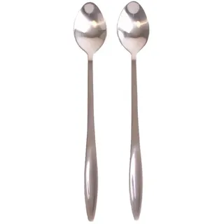 Chef Aid Langstielige Löffel 2er Set Edelstahl Latte Macchiato Löffel für Hohe Gläser Eiskaffee Cocktails Milchshakes Desserts Eis Kaffee Zuhause Bar und Camping