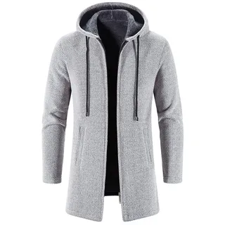 Sawmew Mantel Herren Wintermantel Slim Fit Elegante Herrenmantel Winter Stehkragen Business Mantel Trenchcoat Lange Jacken Wollmantel