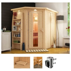 Bild Sauna »Cellin«, (Set), 3,6-kW-Plug & Play Ofen mit int. Steuerung beige