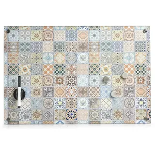 Magnettafel mit Mosaik-Effekt, Wandplaner für Kühlschrank mit Marker, aus Glas, 60 x 40 cm