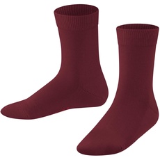 FALKE Unisex Kinder Socken Family K SO nachhaltige biologische Baumwolle einfarbig 1 Paar, Rot (Ruby 8830) neu - umweltfreundlich, 39-42
