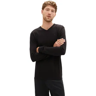 TOM TAILOR Herren Basic Strickpullover mit V-Ausschnitt