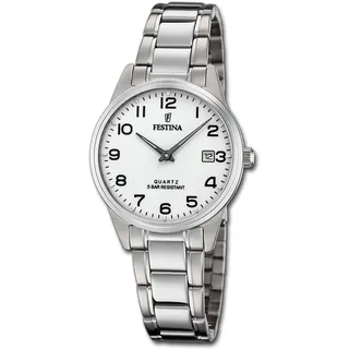 Festina Damen Uhr F20509/1 Edelstahl Armband-Uhr Klassik silber UF20509/1