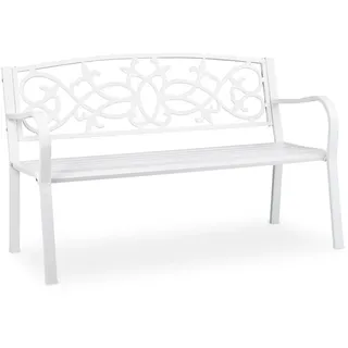 Relaxdays Gartenbank 124 x 78 x 58 cm Weiß