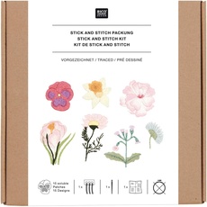 Bild Stick & Stitch Packung Frühlingsblumen, inkl. wasserlöslicher Stickvorlage, inkl. wasserlöslicher, bedruckter Stickvorlage, Stickg