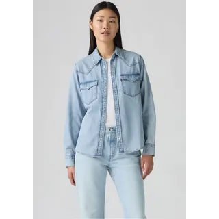 Hemdbluse LEVI'S "THE ULTIMATE WESTERN", Damen, Gr. M (38), big discussion, Web, Obermaterial: 100% Baumwolle, unifarben, regular fit normal, Manschette, Blusen Hemdbluse, mit Brusttaschen