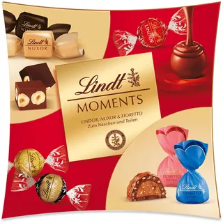 schokolade-pralinen Lindt Moments Mischung Lindor Nuxor Fioretto 223g