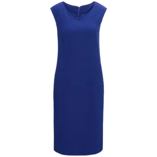 Sommerkleid GOLDNER "Kurzgröße Strukturiertes Jerseykleid", Damen, Gr. 25, K-Gr, blau (royalblau), Obermaterial: 94% Polyester PES. 6% Elasthan EL., Feminin, Gerade, Kleider Sommerkleid, Schlitz
