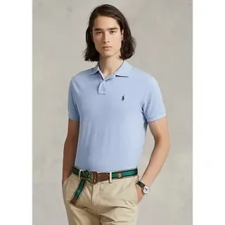 Polo Ralph Lauren für Herren. 710548797013 Schmal geschnittenes Piqué-Poloshirt blau (XL), Lässig, Baumwolle, Klassisch, Kurzarm