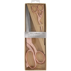 Milward 2189022 Premium Scissors Gift Set – Enthält eine Nähschere und eine Stickschere im Storch-Stil, Metall, Roségold, 25.5cm and 11.5cm