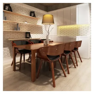 vidaXL Esszimmerstühle 6 Stk. Braun Kunstleder