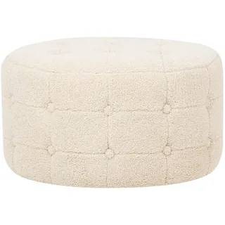Beliani Pouf Tampa 55/55/30 cm , Beige , Textil , Rund , 55x30x55 cm , Wohnzimmer, Sessel, Hocker & Hockerbänke, Poufs