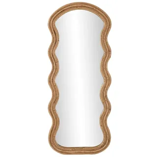 Home ESPRIT Natürlicher Wandspiegel, aus Rattan, urban, 49 x 2,5 x 118 cm