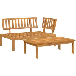 vidaXL Garten-Sofagarnitur 2-Tlg. Aus Paletten Massivholz Akazie , Braun , Holz , Rechteckig , 92x69x133 cm , Gartenmöbel, Loungemöbel, Gartensofas & Loungesofas