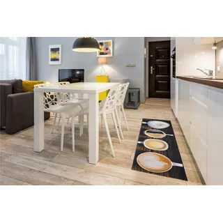 andiamo Teppich Läufer Kitchen mit ruschhemmender Rückseite - Küchenteppich PVC Küchenläufer Flur Läufer Teppichläufer 50 x 150 cm Kaffeetassen