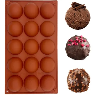 duoyif Silikonform Halbkugel Ø 5cm Schokoladenform, Backform Halbkugel Silikon Form, Silikon Halbkugelform Für Schokolade Mousse Pralinen Gelee Kuchen Dekor Kugeln (15 Löcher, Ø 5cm)
