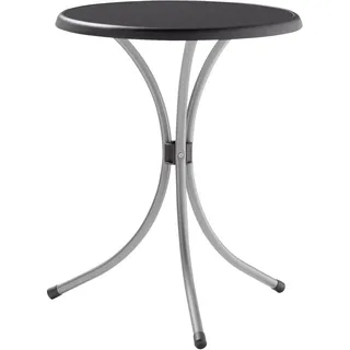 Bistrotisch mit mecalit-Pro-Platte Ø 60 x 72 cm graphit/schieferdekor anthrazit