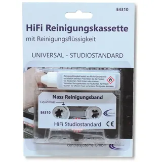 CENTRALSYSTEMS Reinigungskassette für Kassettenrekorder, mit Reinigungsflüssigkeit