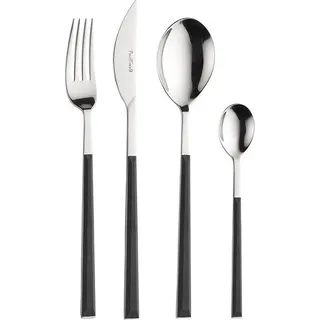 PINTI 1929 24 tlg. Edelstahl Design Besteck Set SUSHI QUEEN Ebenholz - Braun