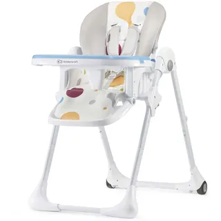 Kinderkraft YUMMY Zusammenklappbarer Kinderhochstuhl - 7-stufig höhenverstellbar - 3-stufig Rückenlehne - Abnehmbares Tablett 5-Punkt-Gurt Mehrfarbig - Bunt