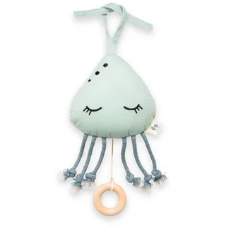 hauck Cuddle N Sleep, Qualle - Baby Spieluhr zum Aufhängen - Kuscheltier mit Herausnehmbarem Spielwerk - Brahms' Wiegenlied Guten Abend Gute Nacht - ca. 2 Minuten Spieldauer