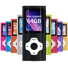 Mymahdi MP3 / MP4 Portable Player, schwarz mit 1,8 Zoll LCD Bildschirm und Memory Card Kartensteckplatz, Max Support 128GB