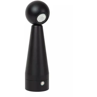 LED Akku Tischlampe Aluminium Schwarz 2700 k 22 cm Schalter Tischleuchte Modern